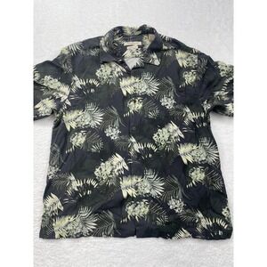 Tommy Bahama Men's Palm Print 100% Silk Short Sleeve Button Down Shirts Size XL
